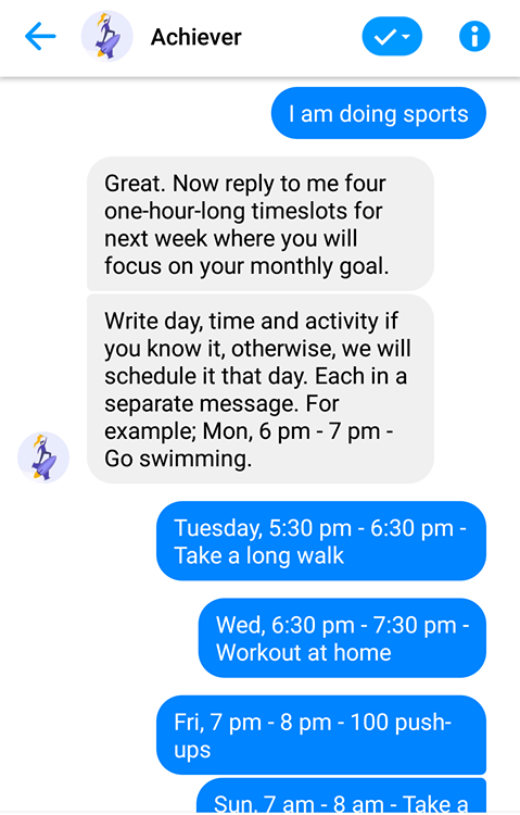 Achieverbot - monthly activities